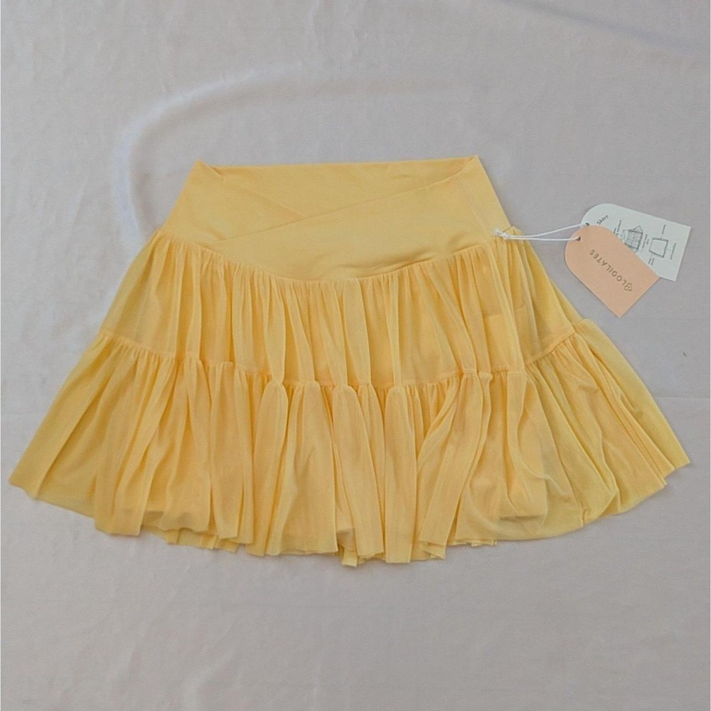 New Blogilates Women's Ballerina Skort Skirt Yellow Small 4-6